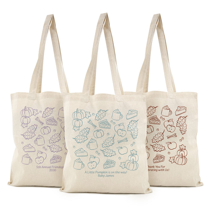 Fall Weekend Tote Bag, Fall Doodle Design, Friendsgiving, Bridal Shower, Weddings, Market Days