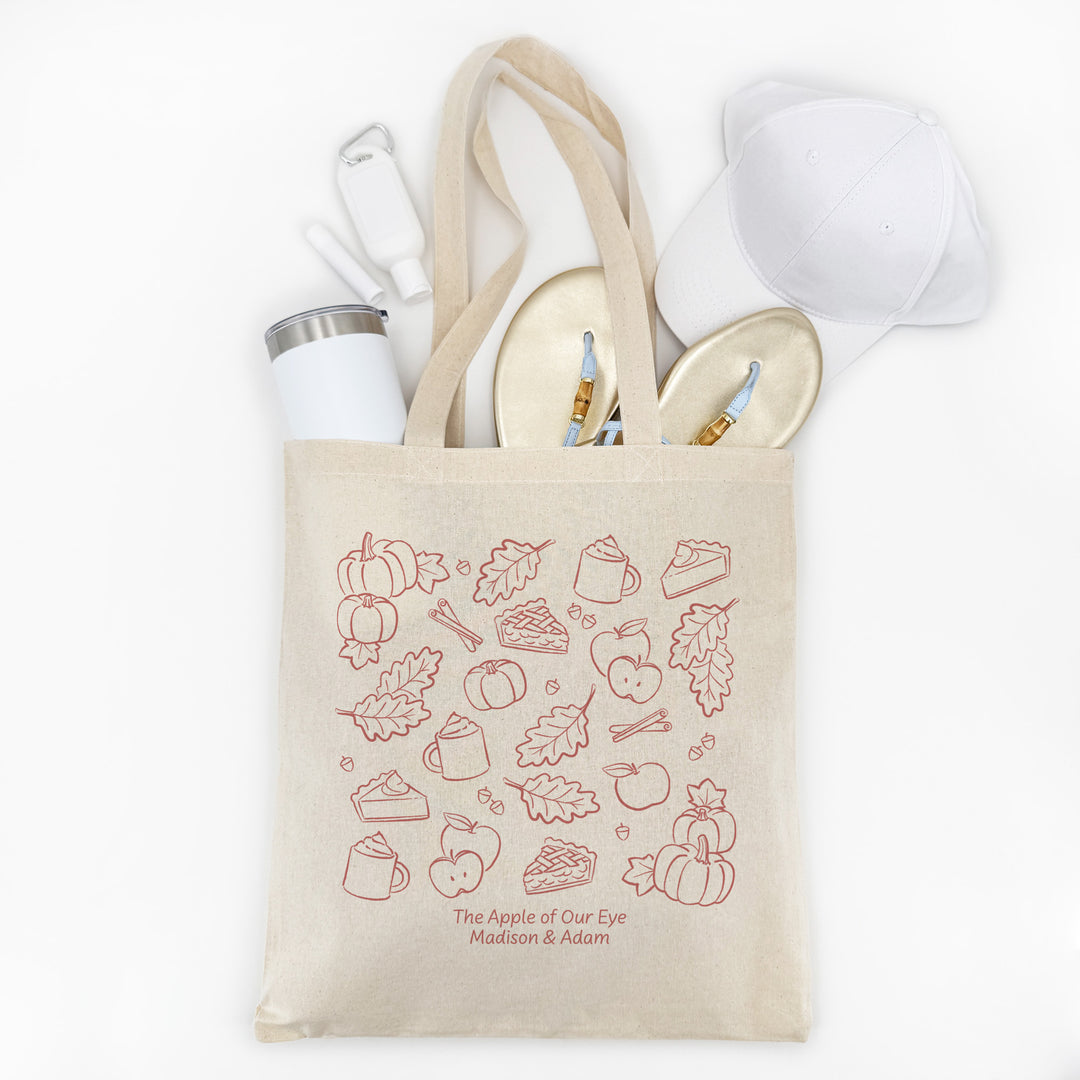 Fall Weekend Tote Bag, Fall Doodle Design, Friendsgiving, Bridal Shower, Weddings, Market Days