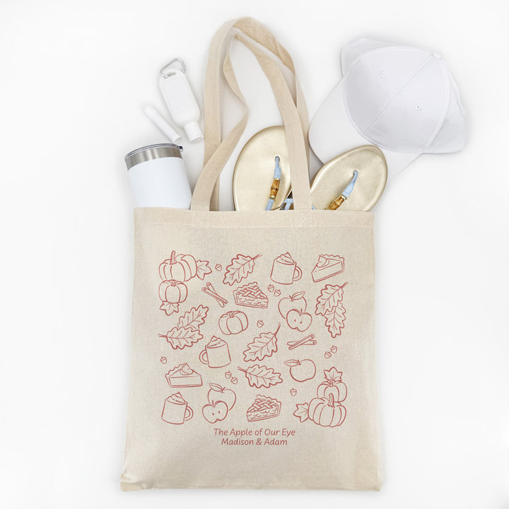 Fall Weekend Tote Bag, Fall Doodle Design, Friendsgiving, Bridal Shower, Weddings, Market Days