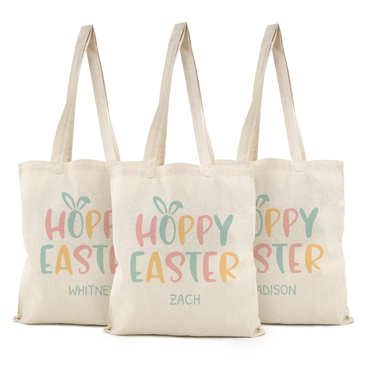 Hoppy Easter Tote for Kids, Custom Easter Egg Hunt Bags