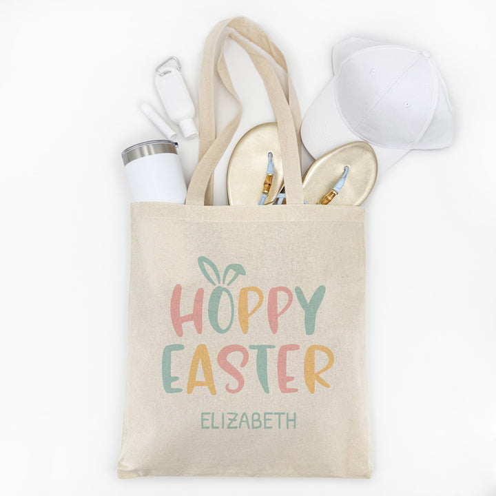 Hoppy Easter Tote for Kids, Custom Easter Egg Hunt Bags