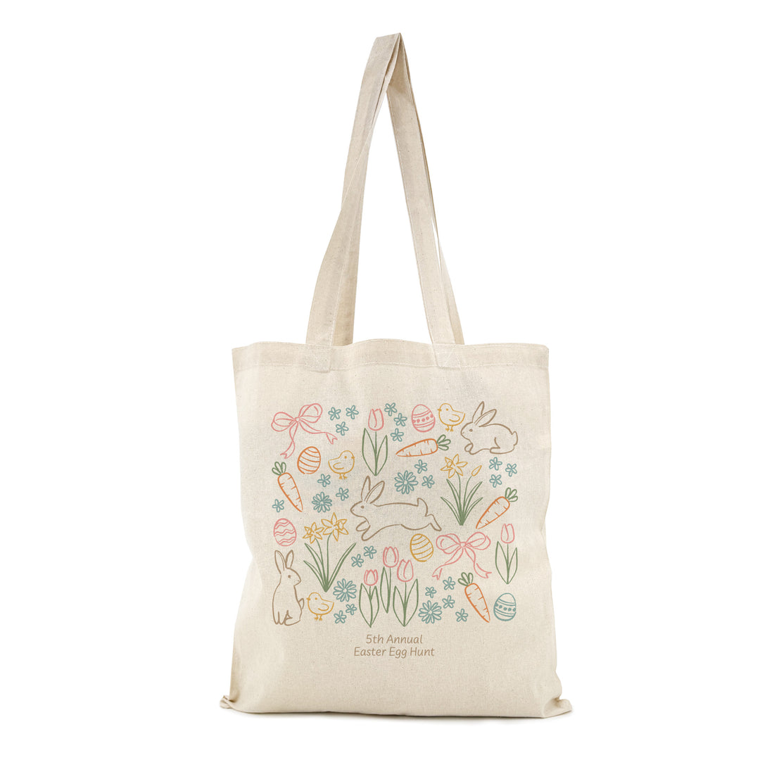 Easter Doodle Tote for Kids, Custom Easter Egg Hunt Bags