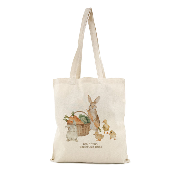 Easter Bunnies and Ducklings Tote for Kids, Custom Easter Egg Hunt Bags