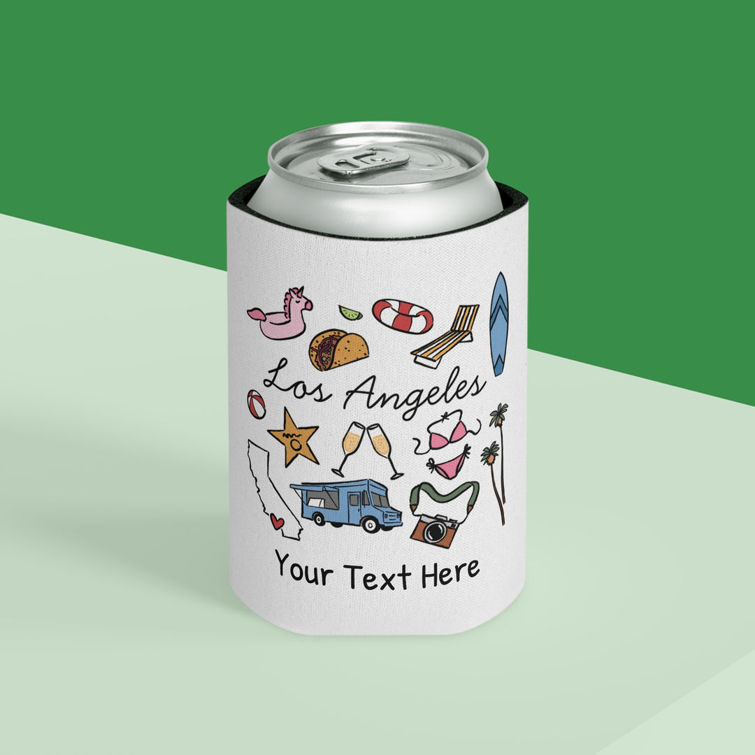 Los Angeles Can Cooler — Personalized Bachelorette Party Can Cooler