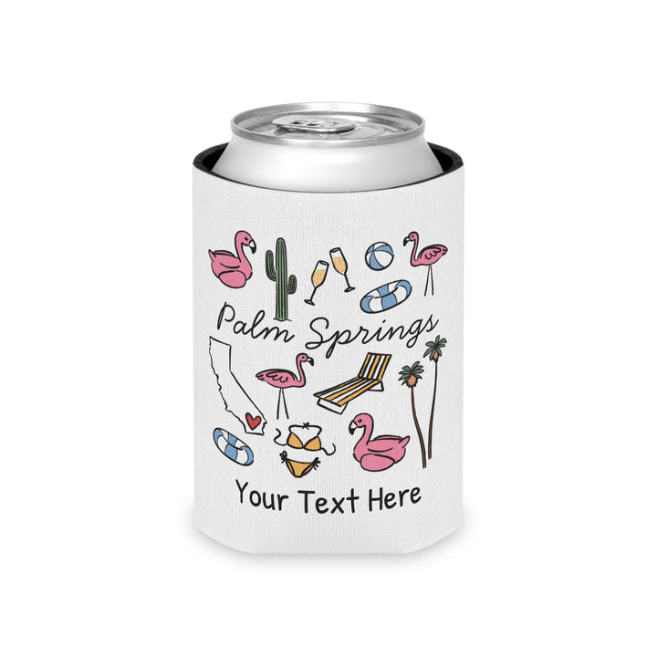 Palm Springs Can Cooler — Personalized Bachelorette Party Can Cooler