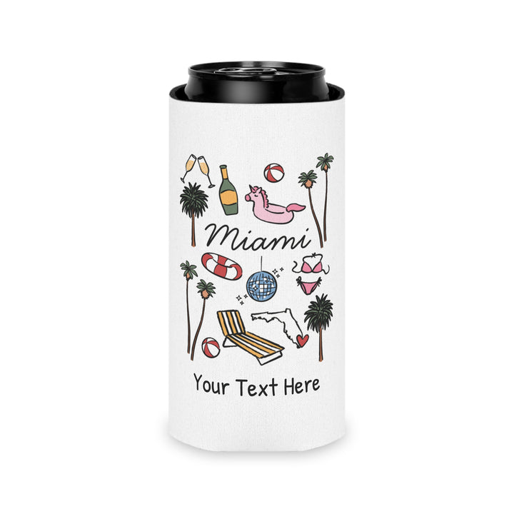 Miami Can Cooler — Personalized Bachelorette Party Can Cooler