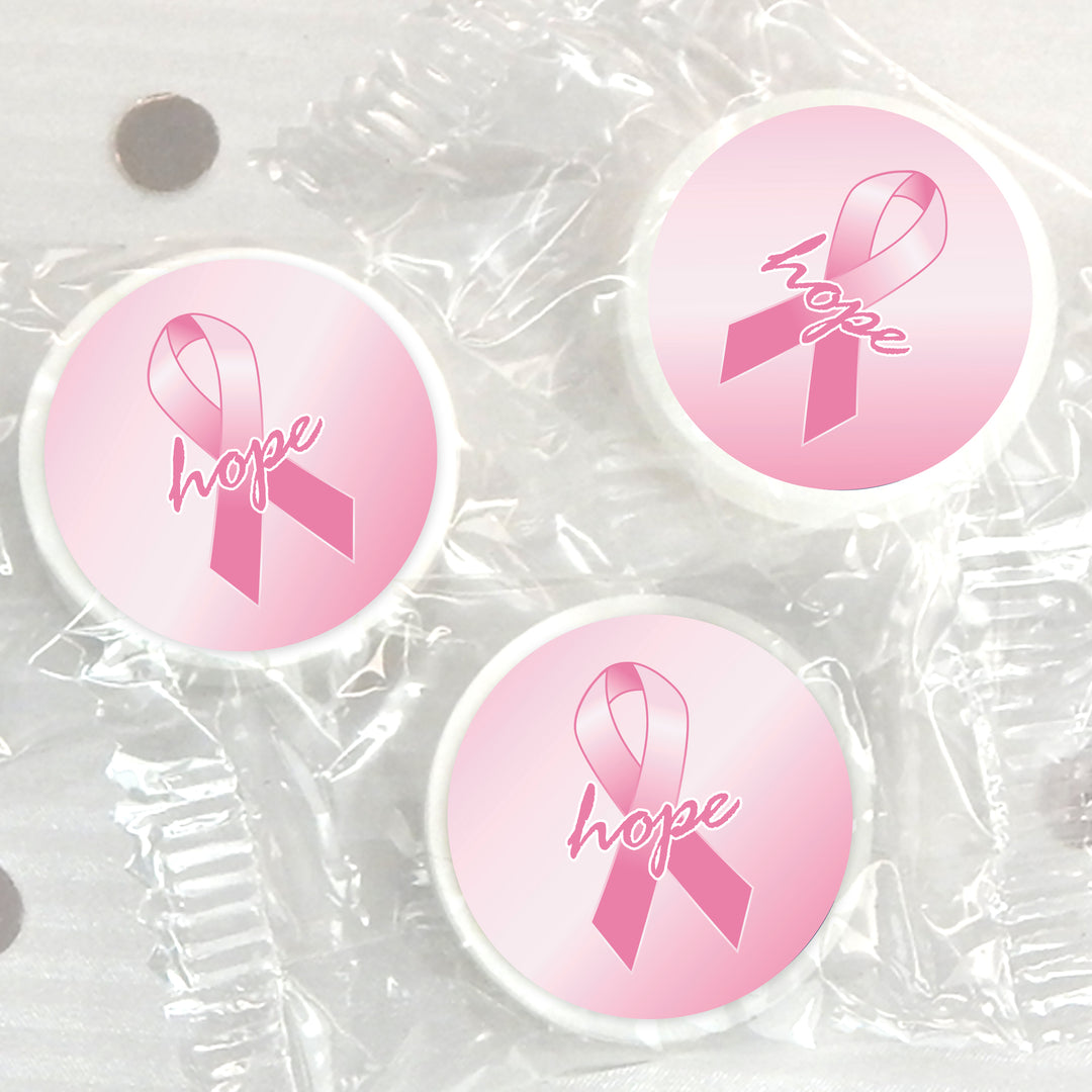 Pink Ribbon Lifesaver Mint Favors, Breast Cancer Awareness Bulk Items, Pink Ribbon Giveaways