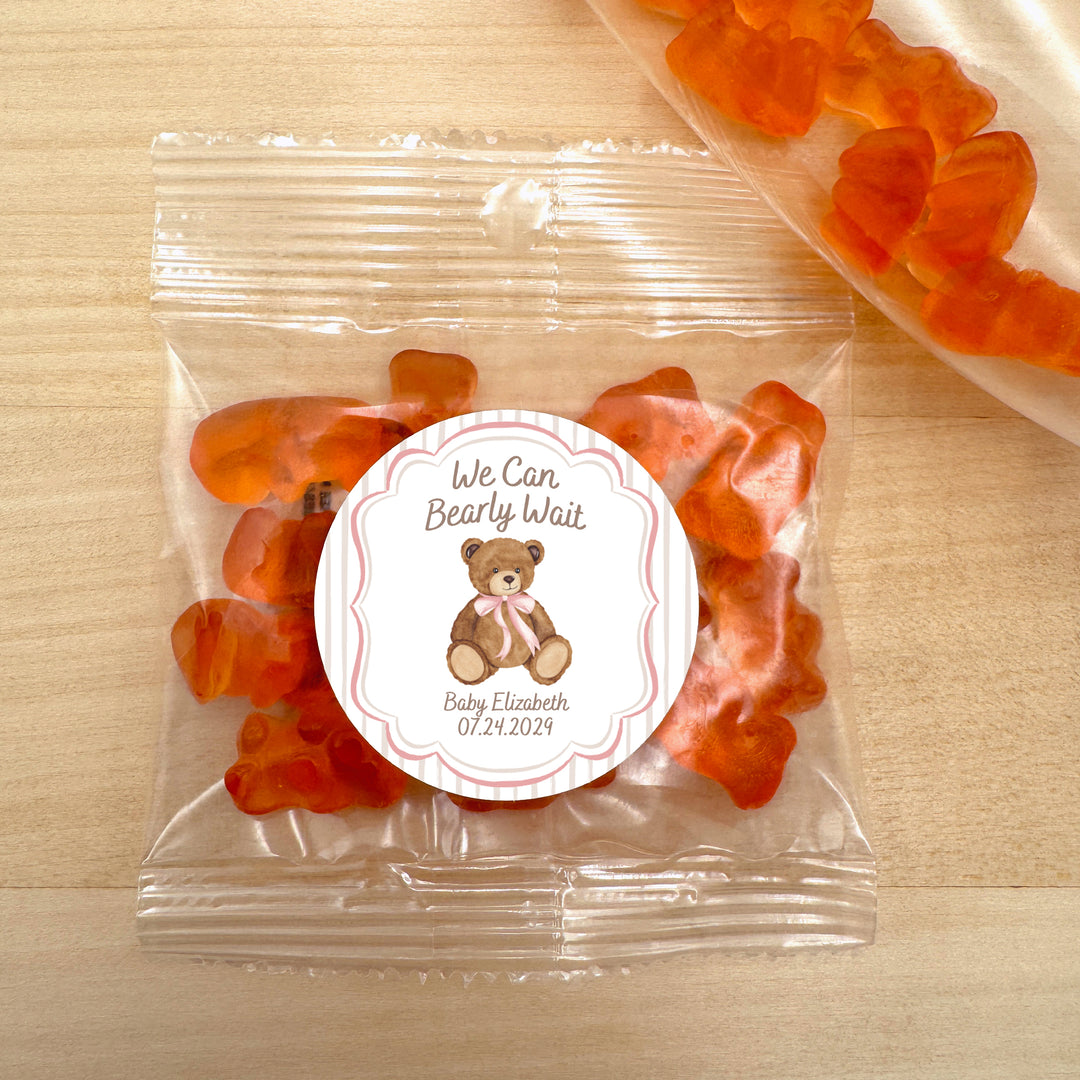 We Can Bearly Wait, Watercolor Bear, Gummy Bears