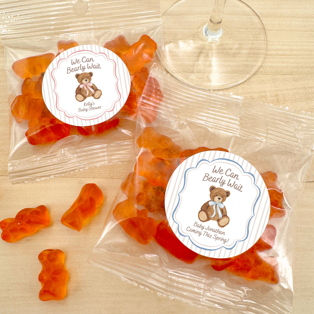 We Can Bearly Wait, Watercolor Bear, Gummy Bears