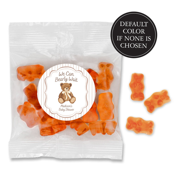 We Can Bearly Wait, Watercolor Bear, Gummy Bears