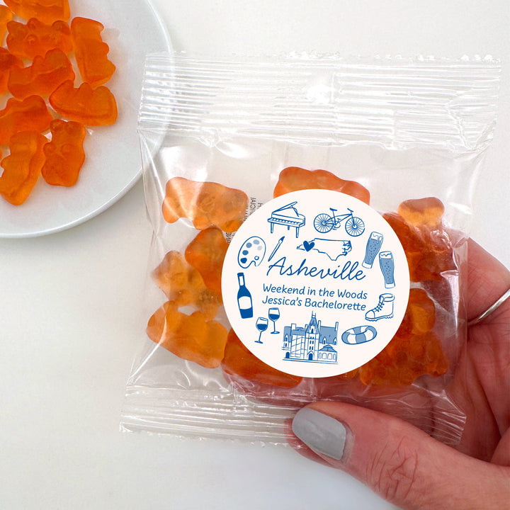 Champagne Gummy Bear Wedding Favors, Girls Trip, Asheville Bachelorette Gummies
