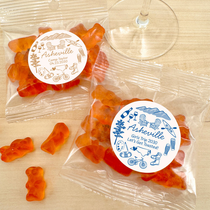 Champagne Gummy Bear Wedding Favors, Girls Trip, Asheville Bachelorette Gummies