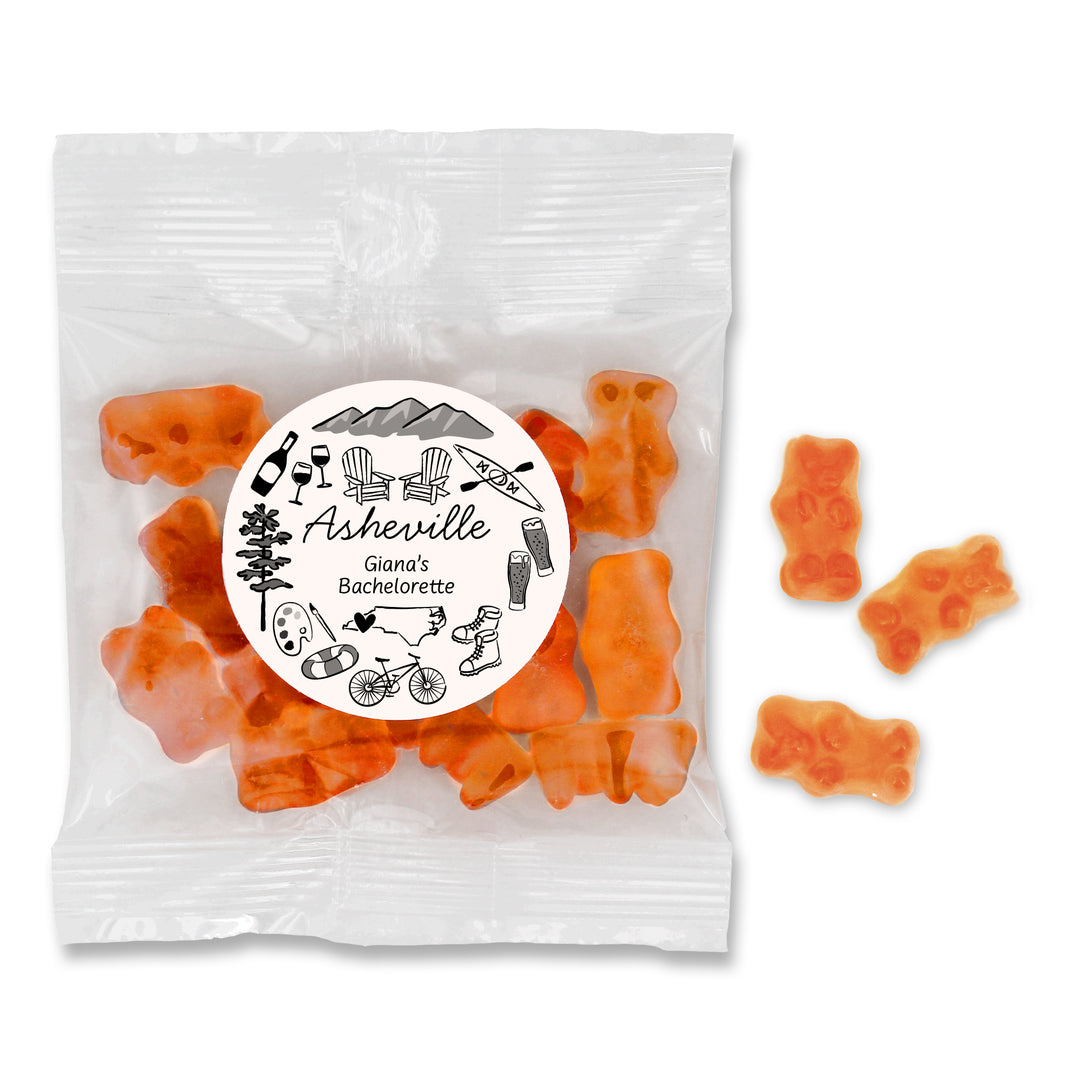 Champagne Gummy Bear Wedding Favors, Girls Trip, Asheville Bachelorette Gummies