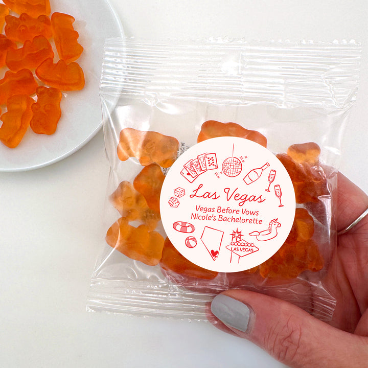 Champagne Gummy Bear Wedding Favors, Girls Trip, Las Vegas Bachelorette Gummies