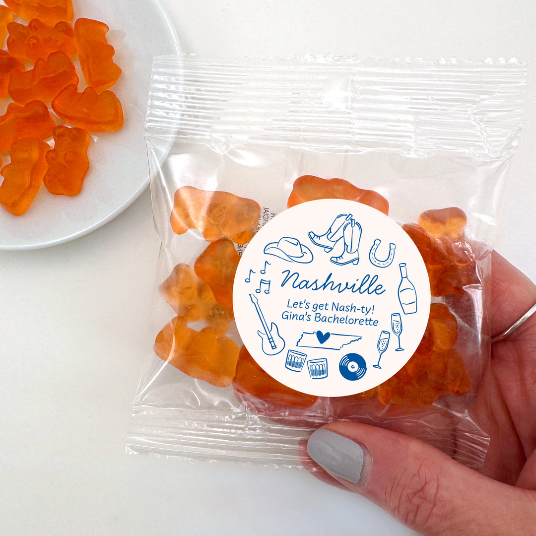 Champagne Gummy Bear Wedding Favors, Girls Trip, Nashville Bachelorette Gummies