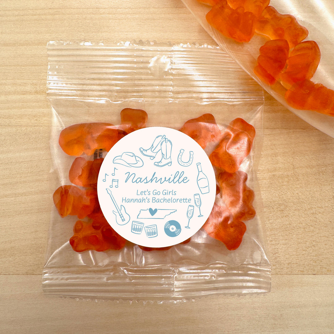 Champagne Gummy Bear Wedding Favors, Girls Trip, Nashville Bachelorette Gummies