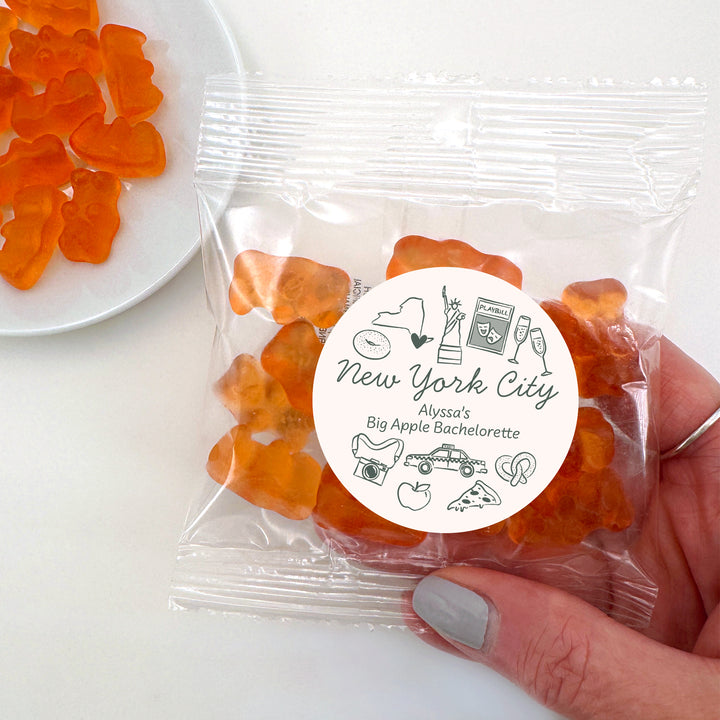 Champagne Gummy Bear Wedding Favors, Girls Trip, New York Bachelorette Gummies