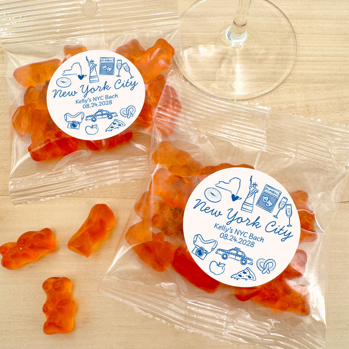 Champagne Gummy Bear Wedding Favors, Girls Trip, New York Bachelorette Gummies