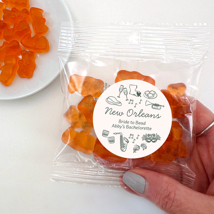 Champagne Gummy Bear Wedding Favors, Girls Trip, New Orleans Bachelorette Gummies