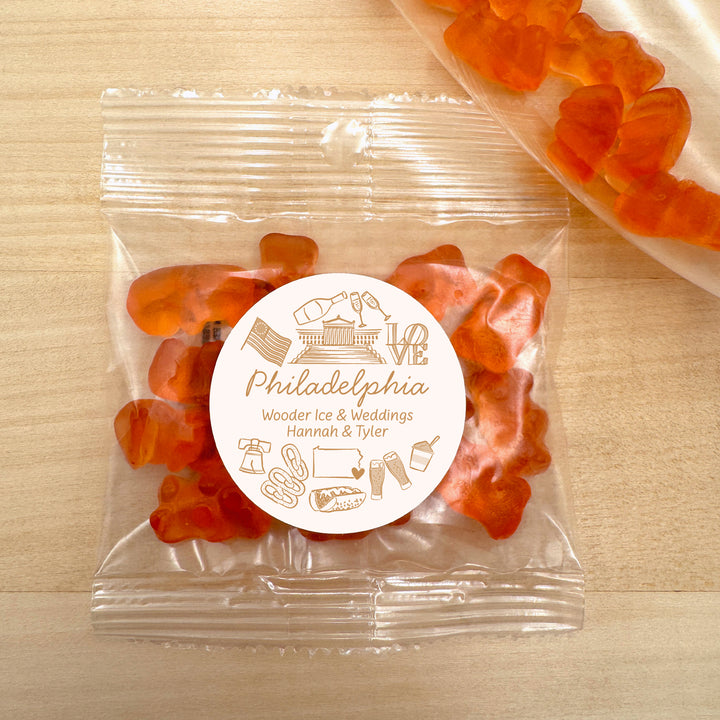 Champagne Gummy Bear Wedding Favors, Girls Trip, Philadelphia Bachelorette Gummies