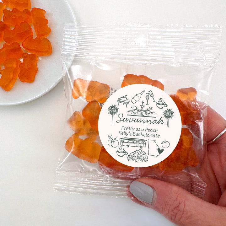 Champagne Gummy Bear Wedding Favors, Girls Trip, Savannah Bachelorette Gummies