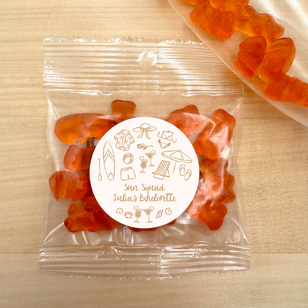 Champagne Gummy Bear Wedding Favors, Girls Trip, Beach Bachelorette Gummies