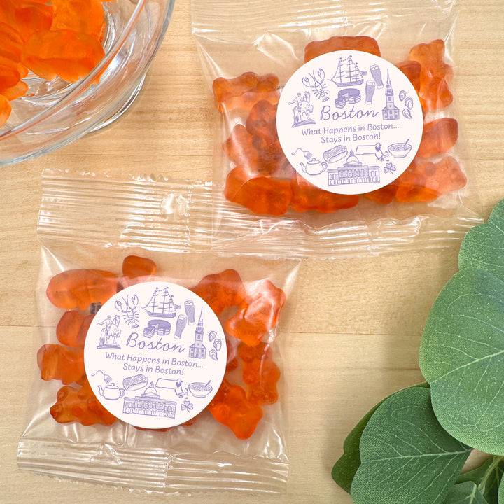 Champagne Gummy Bear Wedding Favors, Girls Trip, Boston Bachelorette Gummies