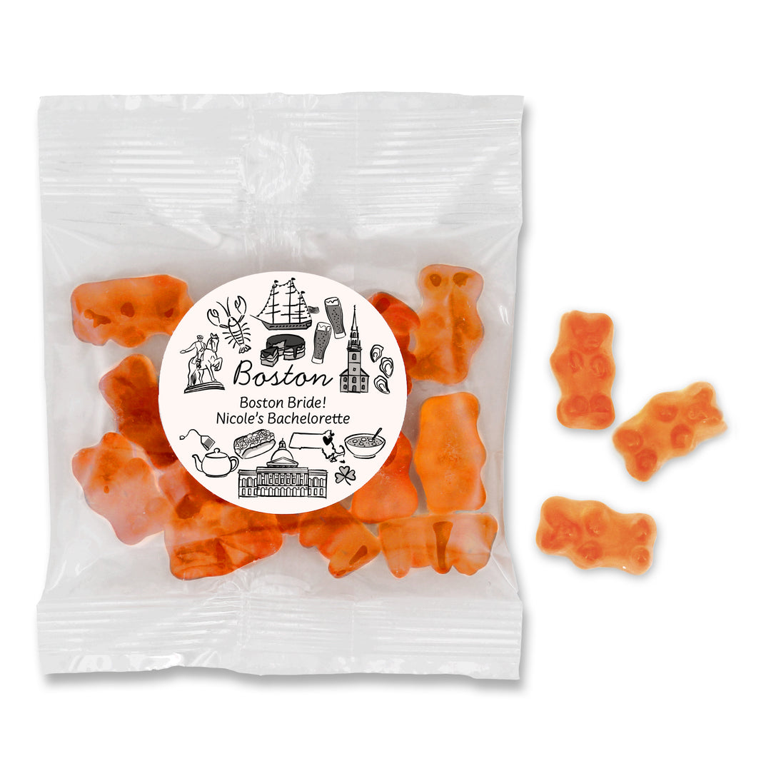 Champagne Gummy Bear Wedding Favors, Girls Trip, Boston Bachelorette Gummies