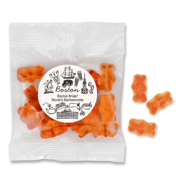 Champagne Gummy Bear Wedding Favors, Girls Trip, Boston Bachelorette Gummies