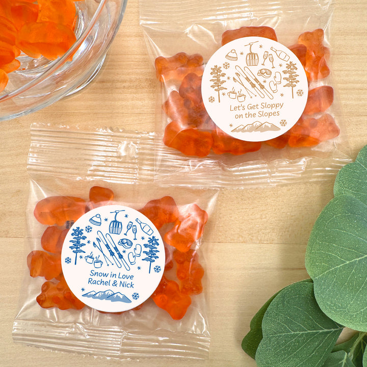 Hand Drawn Ski Sketch Pattern Gummy Bears