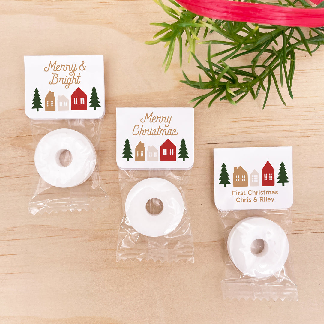 Personalized Life Saver Christmas Mints, Christmas Village