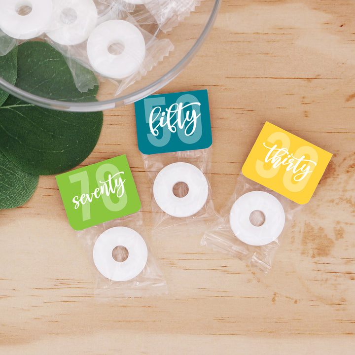 Custom Mint Life Savers, Birthday Party Favors, Party Favor Mints, Milestone Birthday