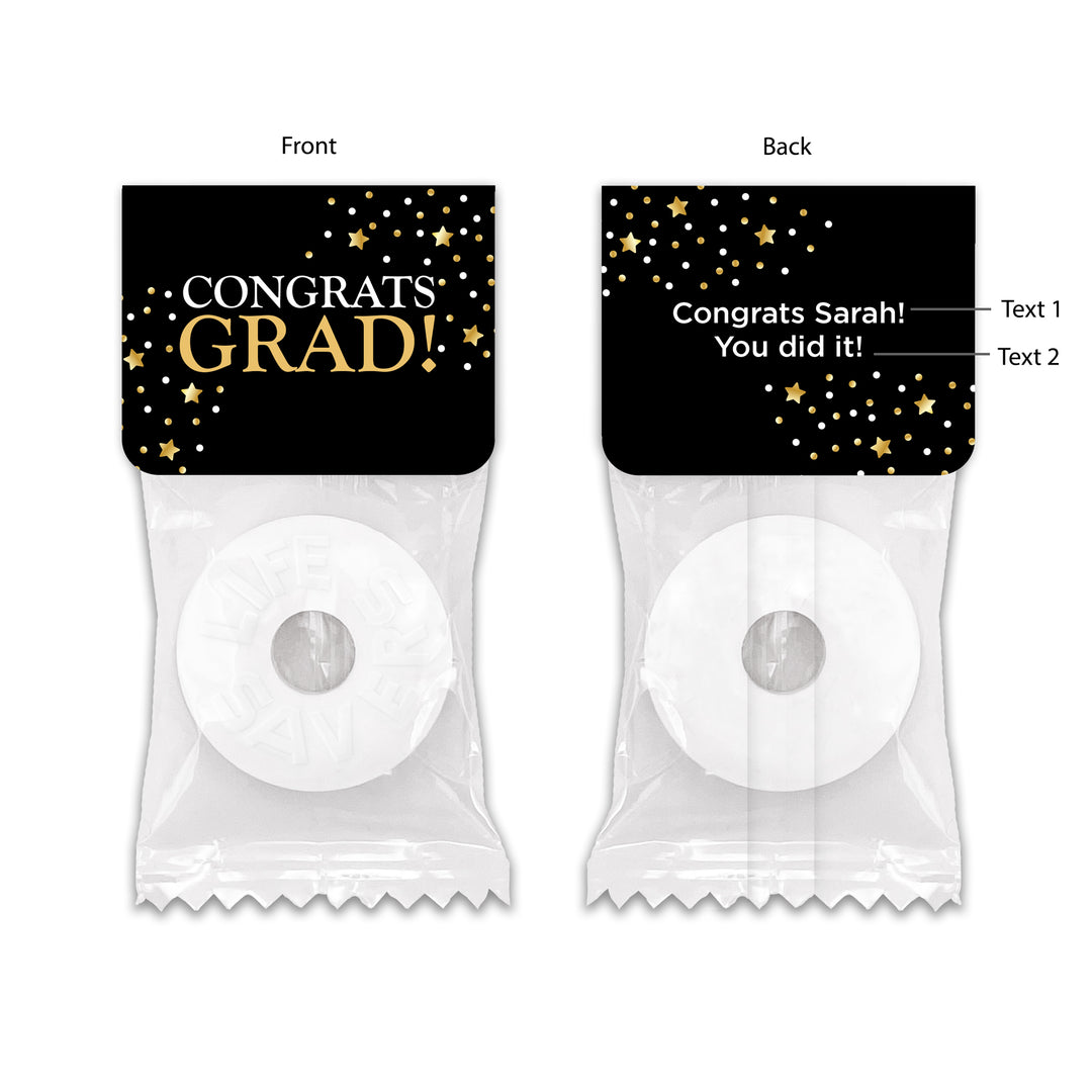 Graduation Life Saver Mint Favors, Congrats Grad Confetti Stars