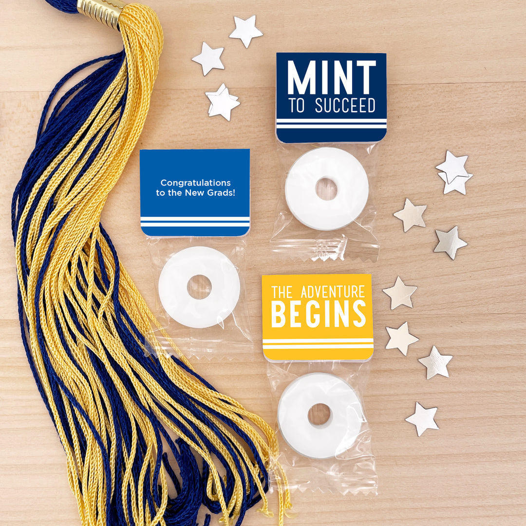 Graduation Life Saver Mint Favors, School Color with Stripe