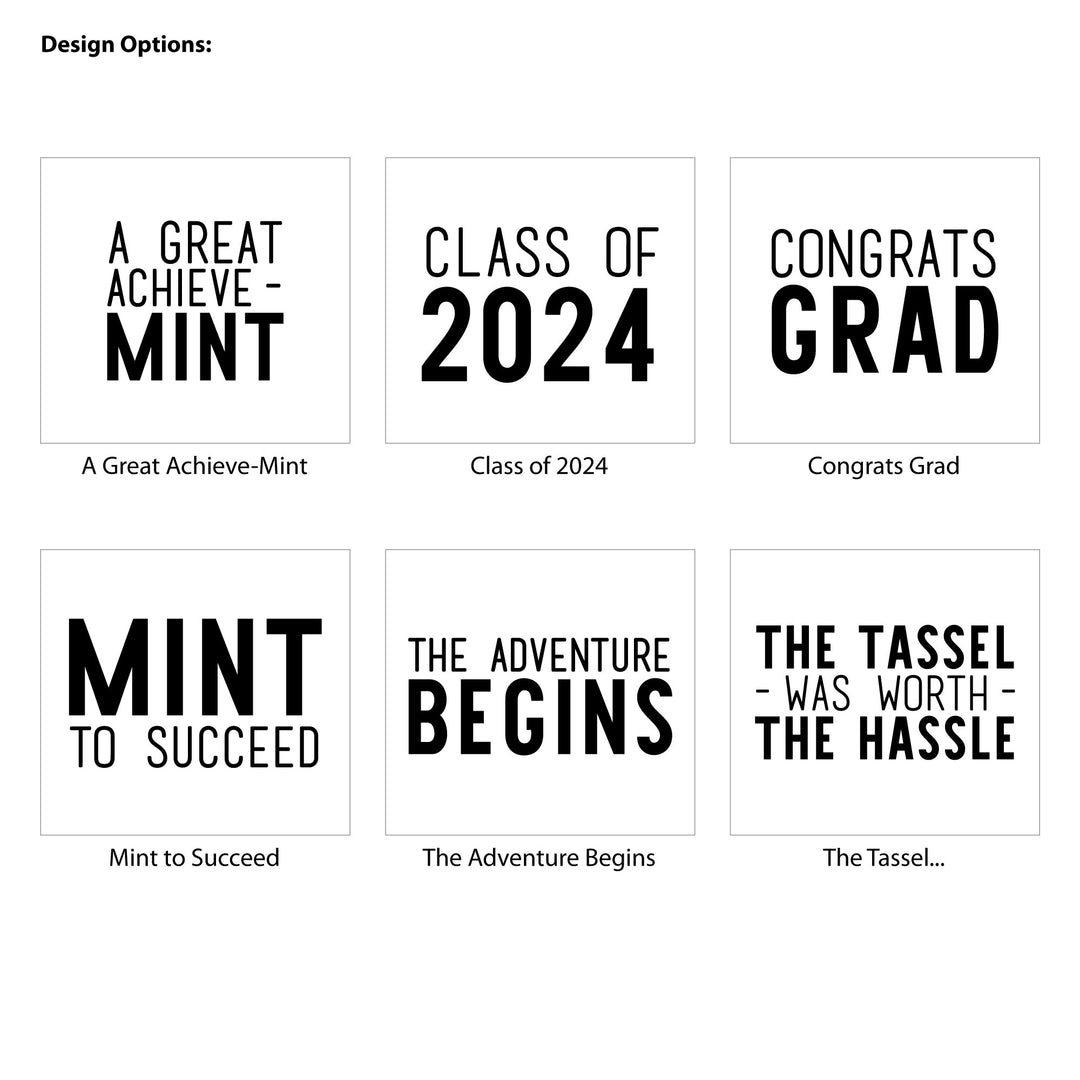mint grad cards Graduation Life Saver Mint Favors, School Color with Stripe – Best Day Ever Spot