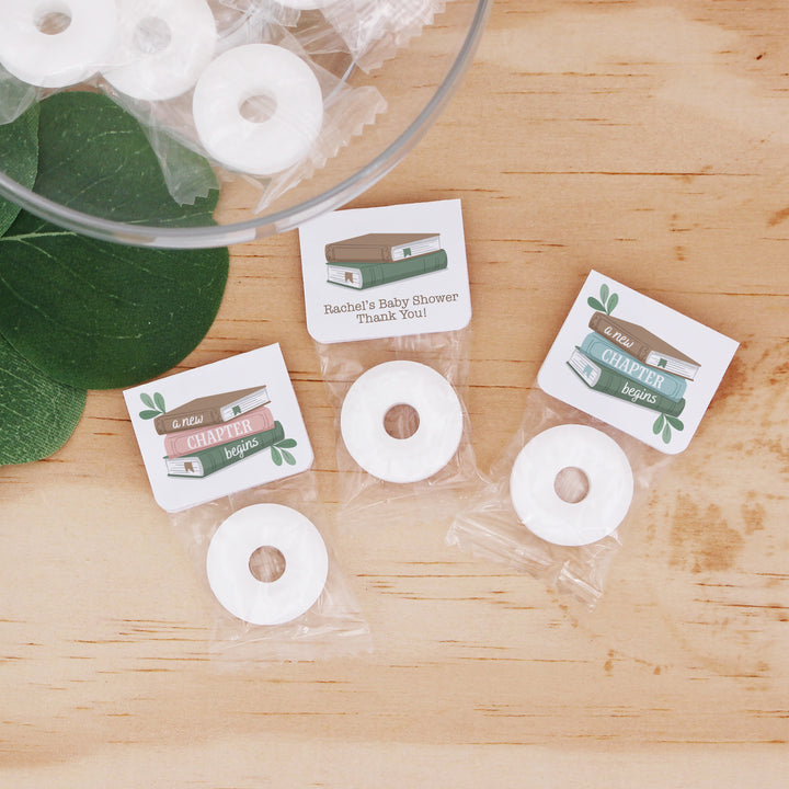 A New Chapter Begins Baby Shower Favors, Book Themed Baby Shower, Life Saver Mint Favors