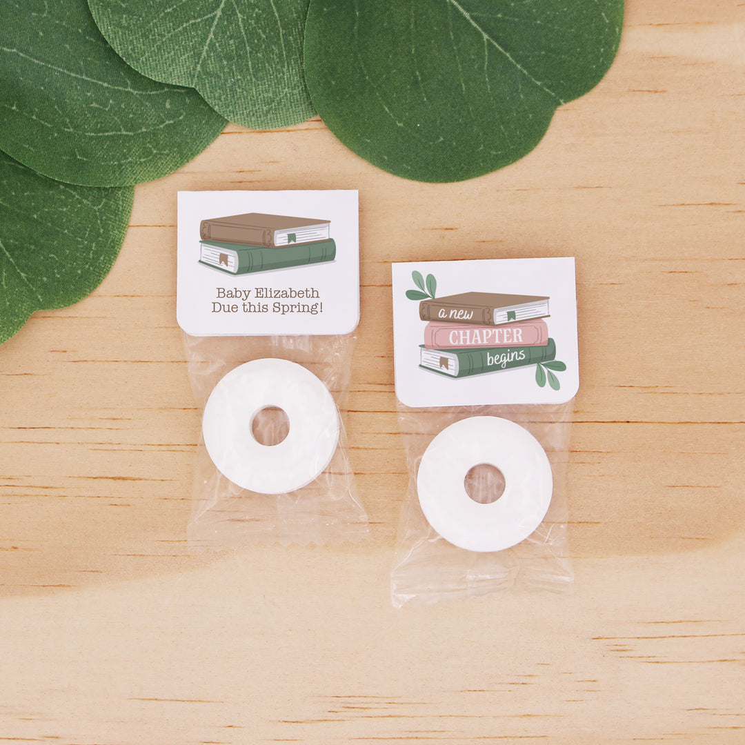 A New Chapter Begins Baby Shower Favors, Book Themed Baby Shower, Life Saver Mint Favors