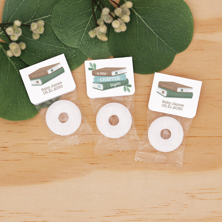 A New Chapter Begins Baby Shower Favors, Book Themed Baby Shower, Life Saver Mint Favors