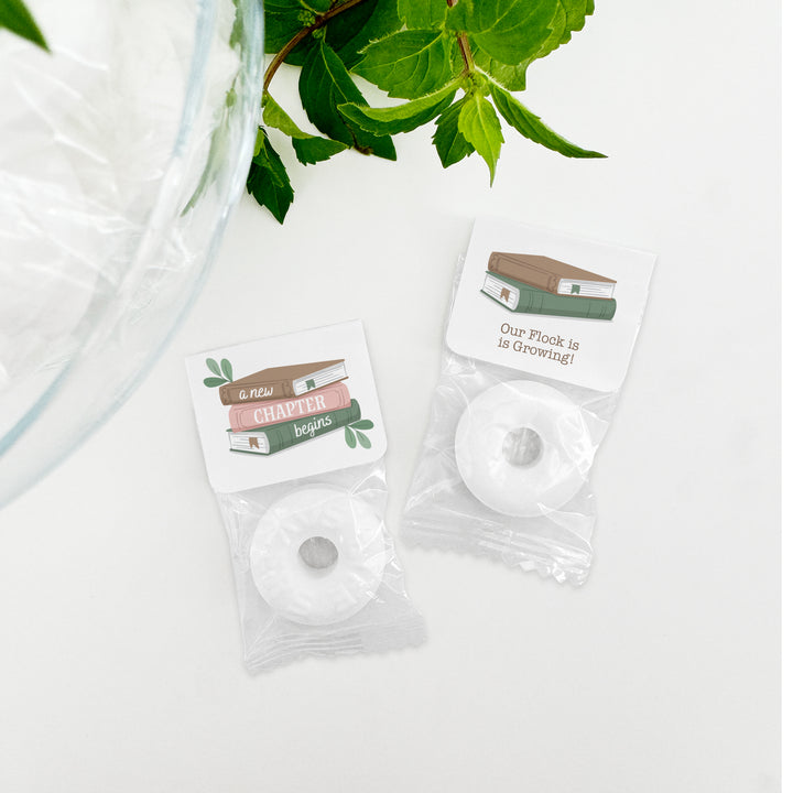 A New Chapter Begins Baby Shower Favors, Book Themed Baby Shower, Life Saver Mint Favors