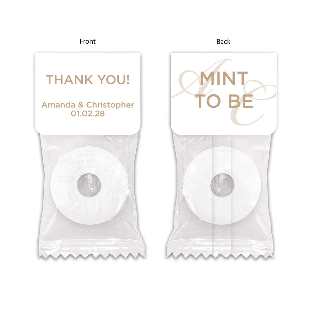 Wedding Favor Mints, Wedding Initials, Mint to Be, Faded Monogram