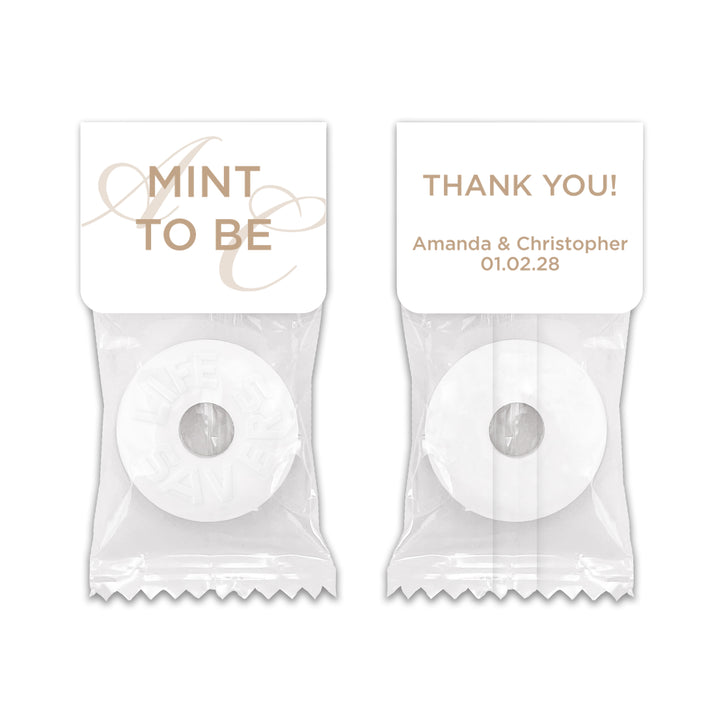 Wedding Favor Mints, Wedding Initials, Mint to Be, Faded Monogram