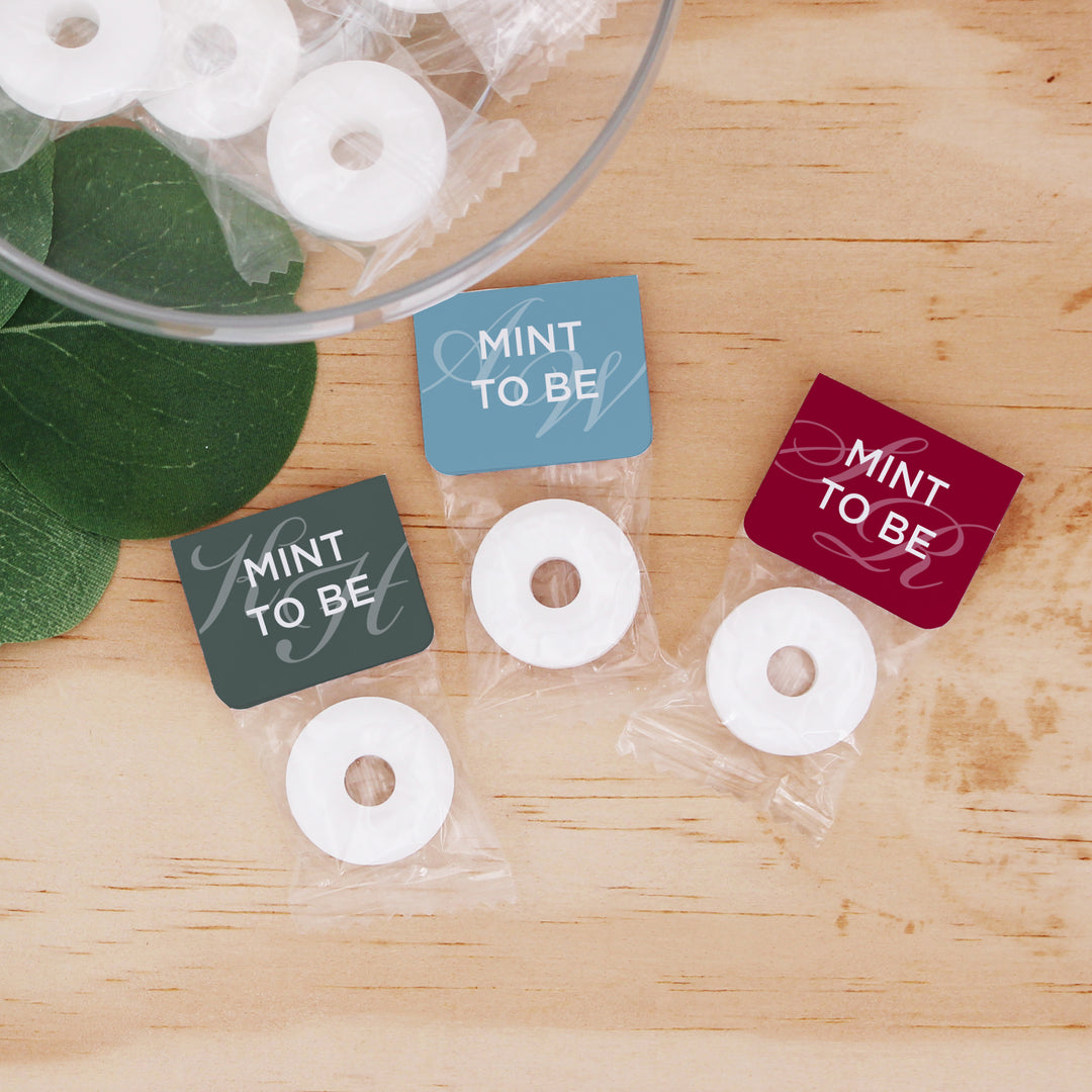 Wedding Favor Mints, Wedding Initials, Mint to Be, Faded Monogram
