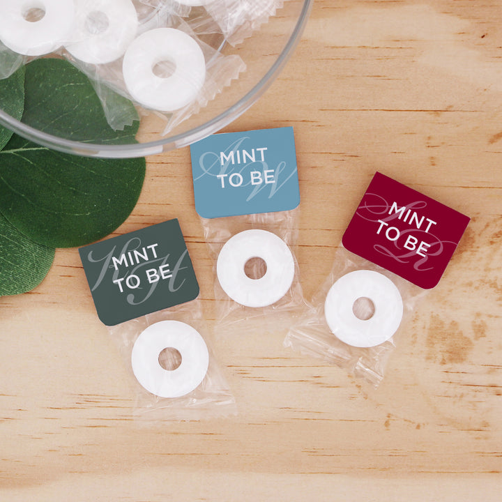 Wedding Favor Mints, Wedding Initials, Mint to Be, Faded Monogram