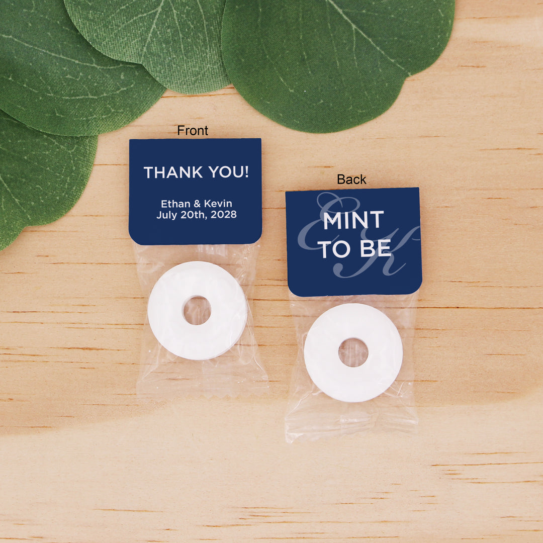 Wedding Favor Mints, Wedding Initials, Mint to Be, Faded Monogram