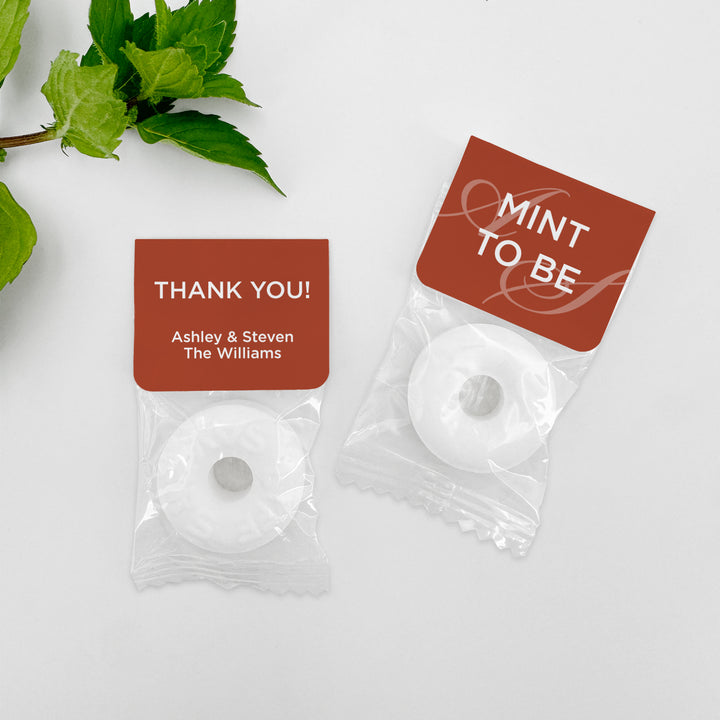 Wedding Favor Mints, Wedding Initials, Mint to Be, Faded Monogram