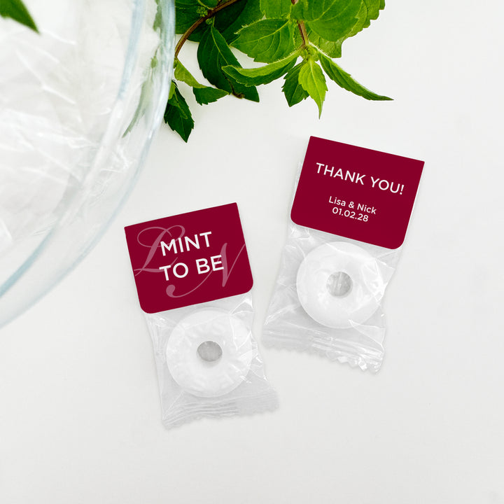 Wedding Favor Mints, Wedding Initials, Mint to Be, Faded Monogram