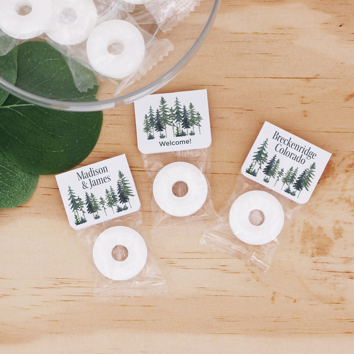 Watercolor Pine Trees, Life Saver Mints