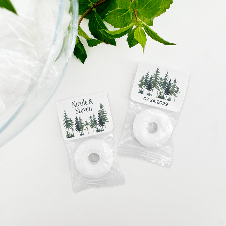 Watercolor Pine Trees, Life Saver Mints