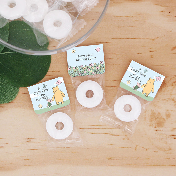 A Little One is on the Way, Pooh & Piglet Blue Skies, Baby Shower, Life Saver Mints