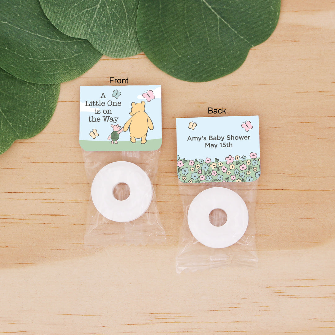 A Little One is on the Way, Pooh & Piglet Blue Skies, Baby Shower, Life Saver Mints